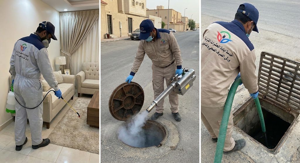 خدمة رش المناهيل والصرف الصحي للقضاء على الصراصير