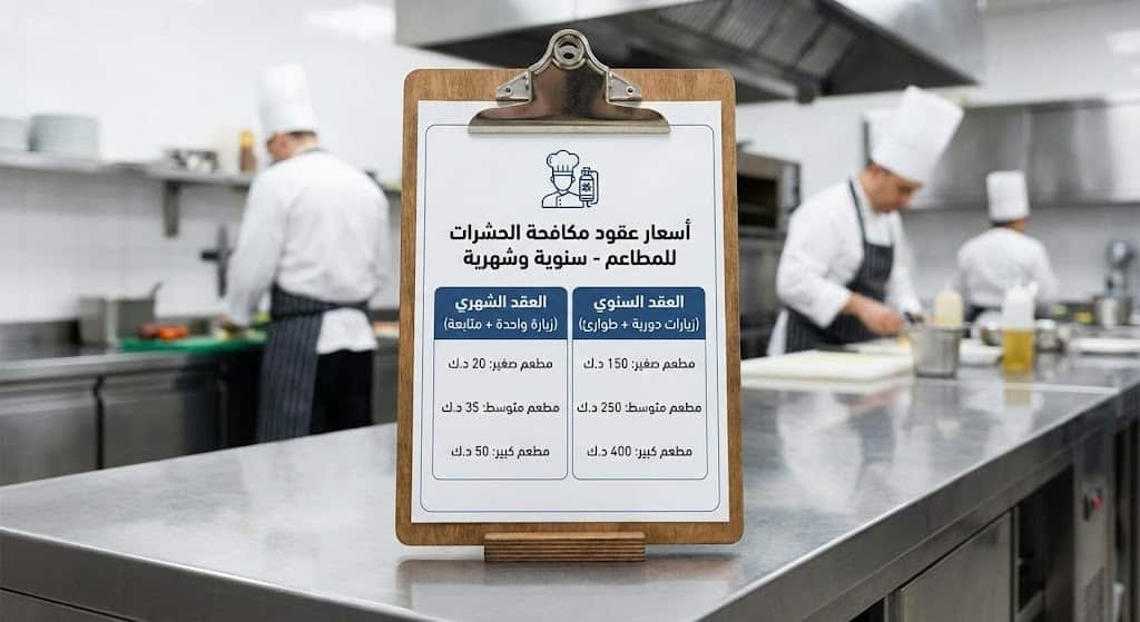 عقود مكافحة حشرات المطاعم سنوية وشهرية بأسعار مميزة